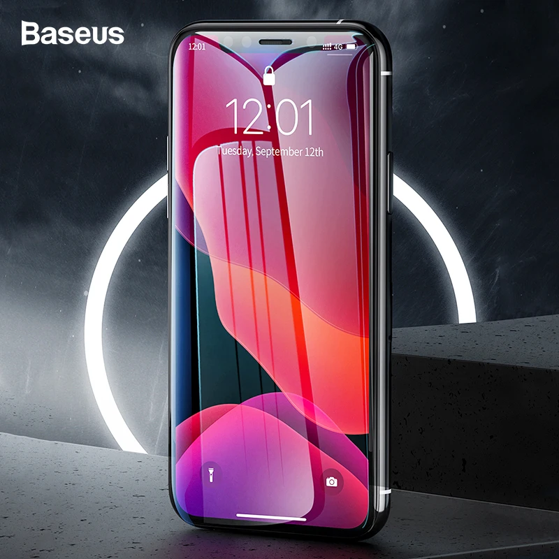 

Baseus 2Pcs 0.3mm Screen Protector For iPhone 11 Pro 2019 Newest Full Cover Protective Tempered Glass Film For iPhone XI Max XIR