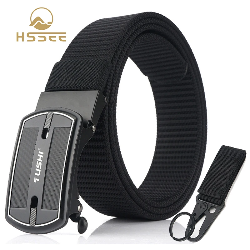 Ремень HSSEE мужской тактический мягкий спортивный из натурального нейлона с