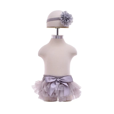 Baby Cotton Chiffon Ruffle Bloomers Toddler Newborn Shorts Baby Summer cute Flower Cover fashion Diaper Clothing - Цвет: Серый