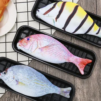 

Personality Imitation Fish Pencil Cases Creative Fabric Vivid Fishes Pencil Case Box Stationery School Office Supplies