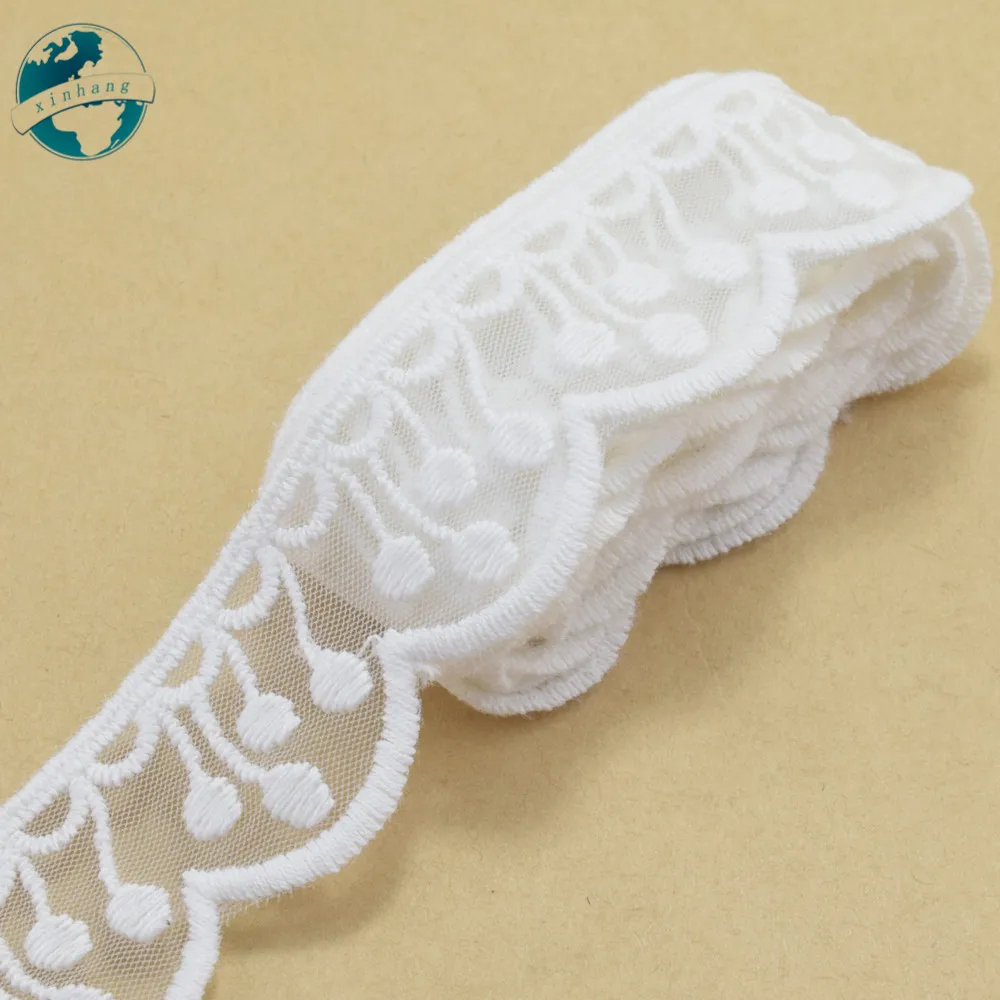 2,7 cm Breite, weiße Baumwolle, Stickerei, französisches Spitzenband, Guipure-DIY-Besatz, Warp, Stricken, Nähen, Kleid, Sofabezug, Zubehör # 4130 – Detail 6