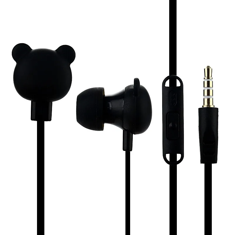 Colorful Cartoon Cute Earphone Studio with Mic Button Remote Bear Earphone for iPhone Samsung Huawei xiaomi Birthday Gift