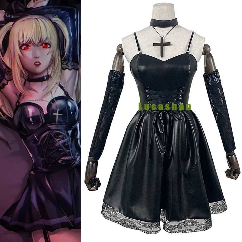 Ropa Anime Death Note Misa Amane Disfraces De Cosplay Lolita de Falda Vestidos Cuero Pu Faldas Disfraz Halloween Navidad Misa cosplay Disfraces sexy| | - AliExpress