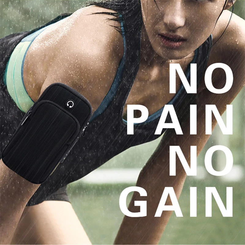 Sports Armband Workout Running Arm Bag Case Cover Universal Smartphone Outdoor Waterproof Arm Case Pouch with Earphone Hole