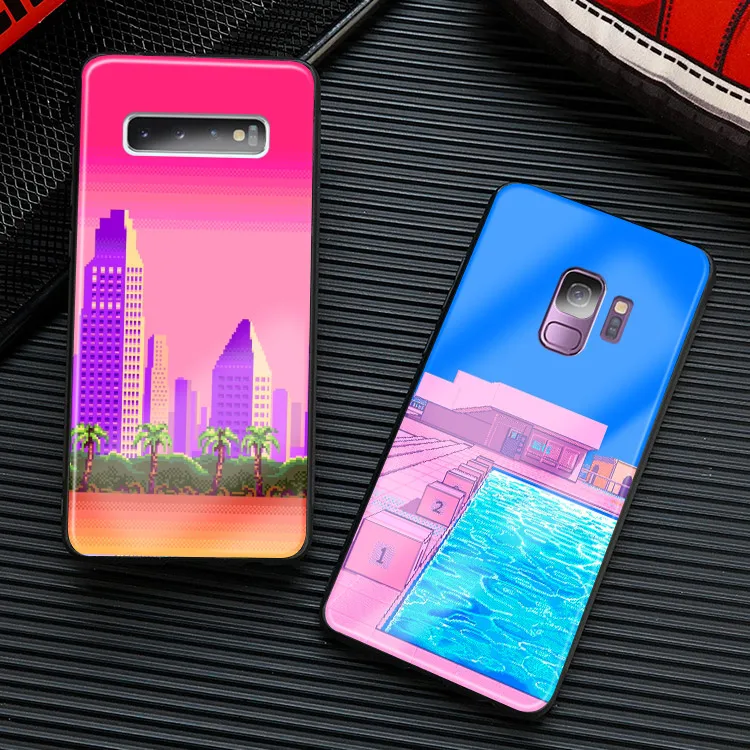 Pixel эстетический инди арт пейзаж мягкий силиконовый стеклянный чехол для