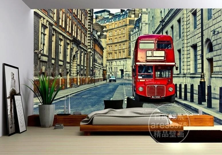 Пользовательские 3D фото обои наклейки Европейский Великобритания красный