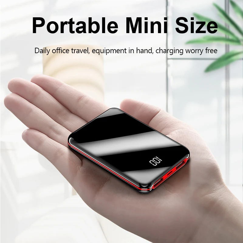 Mi ni power Bank 20000 мАч портативное быстрое зарядное устройство power bank 2 USB Pover Bank внешний аккумулятор для iPhone Xiaomi mi повербанк