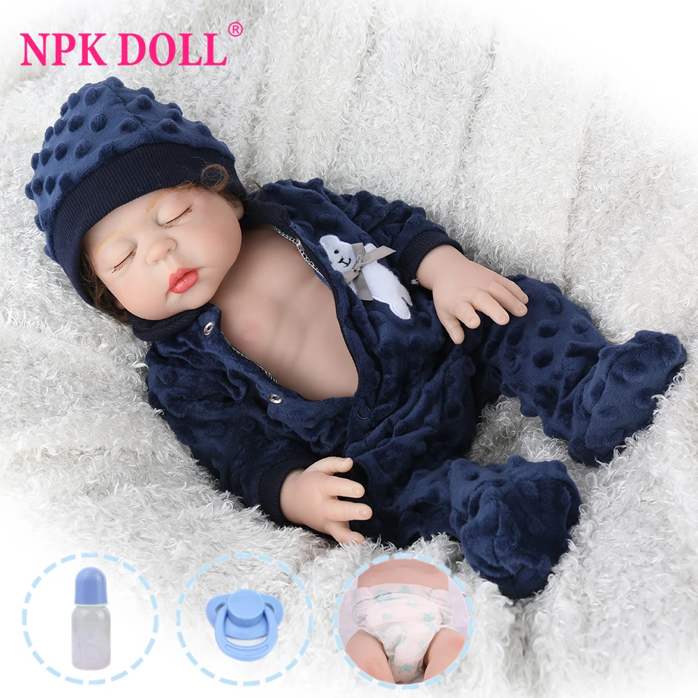 NPK Кукла Reborn Baby полностью виниловые игрушки 18 дюймов реалистичные Bebe дети
