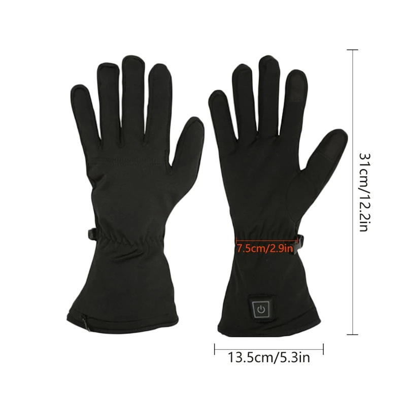 Three-Speed Thermostat Heating Gloves Lithium Battery Heating Gloves Outdoor Sports Warm Ski Gloves EU Plug