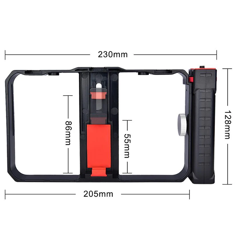 YELANGU Pro Smartphone Video Rig Filmmaking Case Phone Video Stabilizer Grip Mount for IPhone Xs Max XR X 8 Plus Samsung Huawei camera gimbal stabilizer phone stabilizer selfie stick