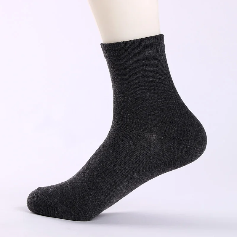 Dark Grey 5 пар, высокое качество, мужские деловые повседневные хлопковые носки, весна, лето, Осень, Зима, одноцветные носки, мужские Дышащие носки - Цвет: Dark Grey
