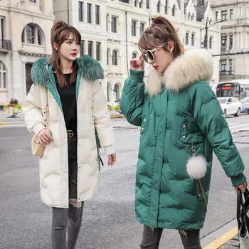 

Ladies Coat 2019 New Arrival Fashion Slim Women Long Down Parkas Winter Jacket Womens Hooded Coat Cotton Padded Jackets