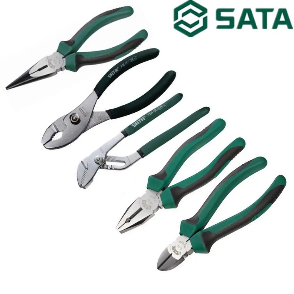 

SATA 5 Piece Pliers Set Cr-Ni High-Density Chrome Plated Finish High Shear Force Suitable for Multiple Thread Screwing W70101A