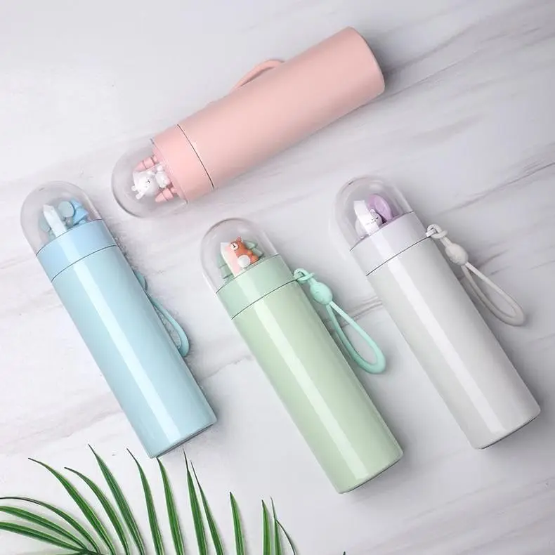 

320/400 ML Thermos Cup Stainless Steel Bottle Vacuum Cartoon Flasks Cup Portable Travel Mug Student Water Bottle Gifts