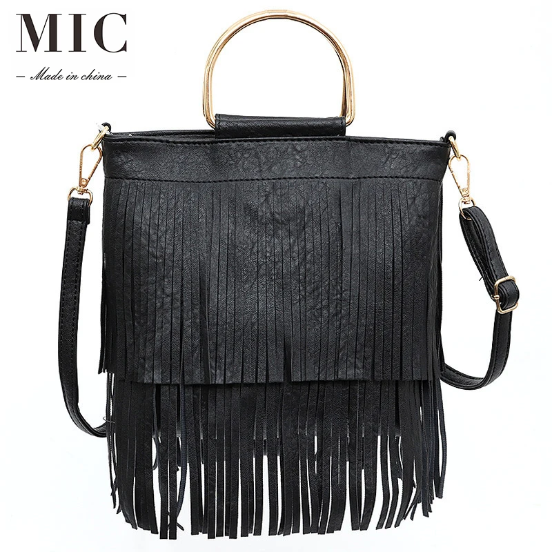 Women bag European and American fashion trend handbag elegant tassel bag single shoulder cross vertical squar vertical square