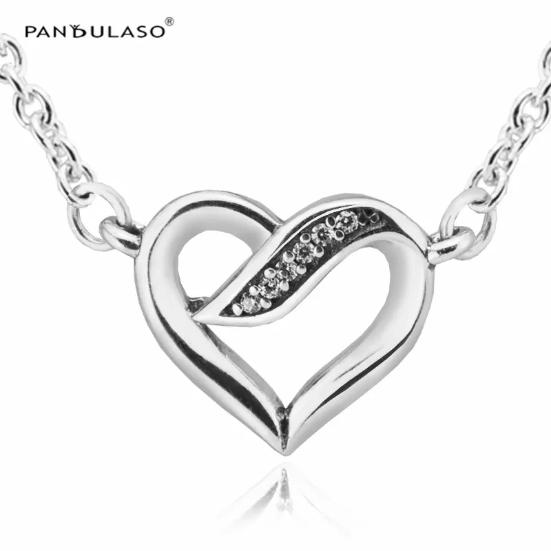 

Ribbons of Love Clear CZ Necklace With Clear CZ 925 Sterling Silver Jewelry Necklace For Woman Elegant Fashion Jewelry