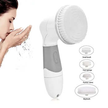 

4 in 1 Electric Face Cleansing Brush Facial Cleansing Skin Scrubber Washing Brush for Face Body Exfoliating Cleaning Device