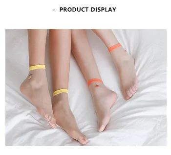 

crystal socks middle tube socks summer Women Socks fashion Solid women glass casual with fruits socks for girls lady 2020 New