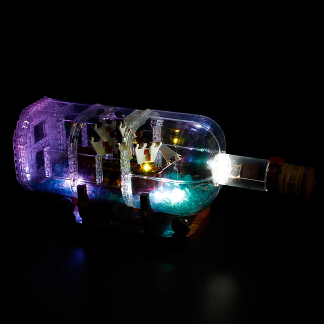 USB светильник, детали, маленькие строительные блоки, развивающие игрушки для бутылки в лодке, 21313, строительные игрушки