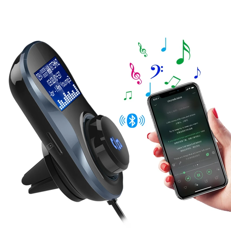 BC30 автомобильный Bluetooth Hands-free MP3-плеер TF автомобильный fm-передатчик двойной USB зарядное устройство