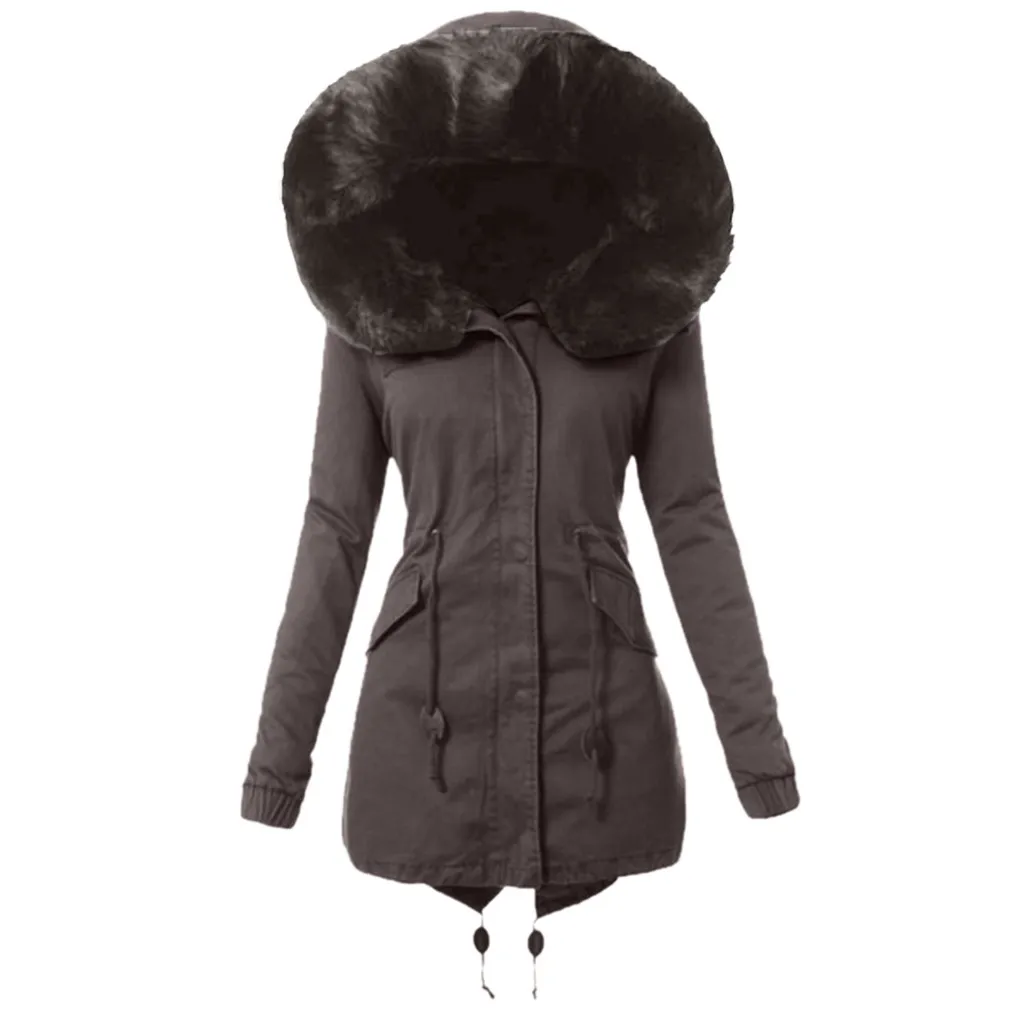 Chaqueta manteau femme, Женское пальто с меховой подкладкой, зимнее пальто, Женское зимнее теплое плотное длинное пальто, abrigos mujer invierno