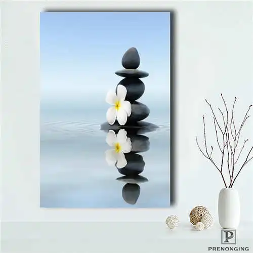 На заказ bigstock-zen-basalt-stones-(1) плакат печать ткани стены шелковой декор комнаты