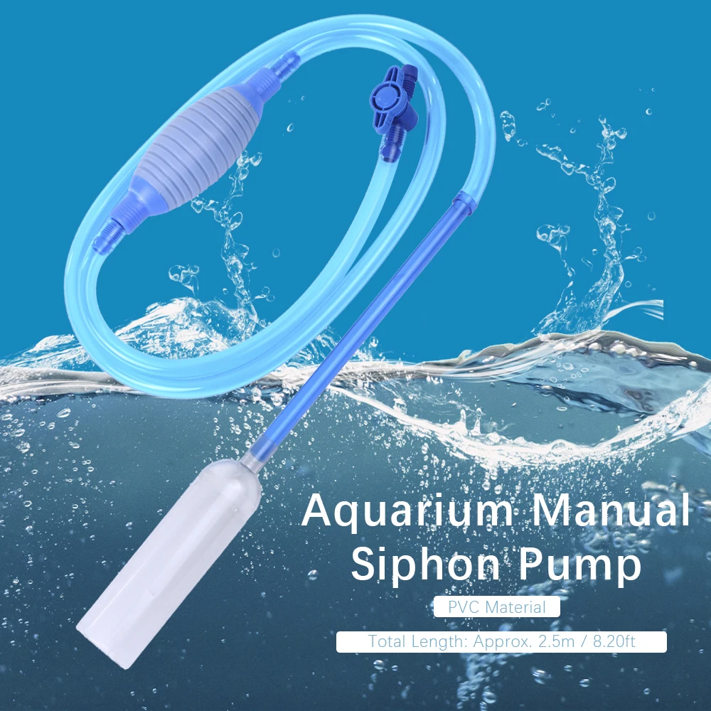 Aquarium Cleaner Tool Siphon Gravel Suction Pipe Filter for Fish Tank, Vacuum Water Change Pump Tools for Fish Tank Aquarium