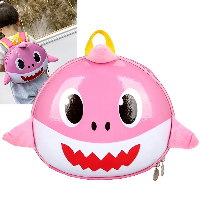 Mini mochila escolar de dibujos animados para niños, mochila de tiburón de concha de huevo para niño y niña, impermeable para guardería, bolsa de libros ligera para bebé