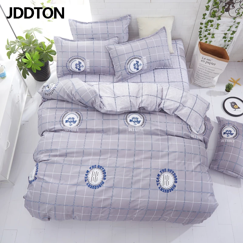 

JDDTON 2019 New Style Double sided Bed Sheet Set Classic Simple Lovely Bedding Set Quilt Cover Pillowcase Duvet Cover Set BE044