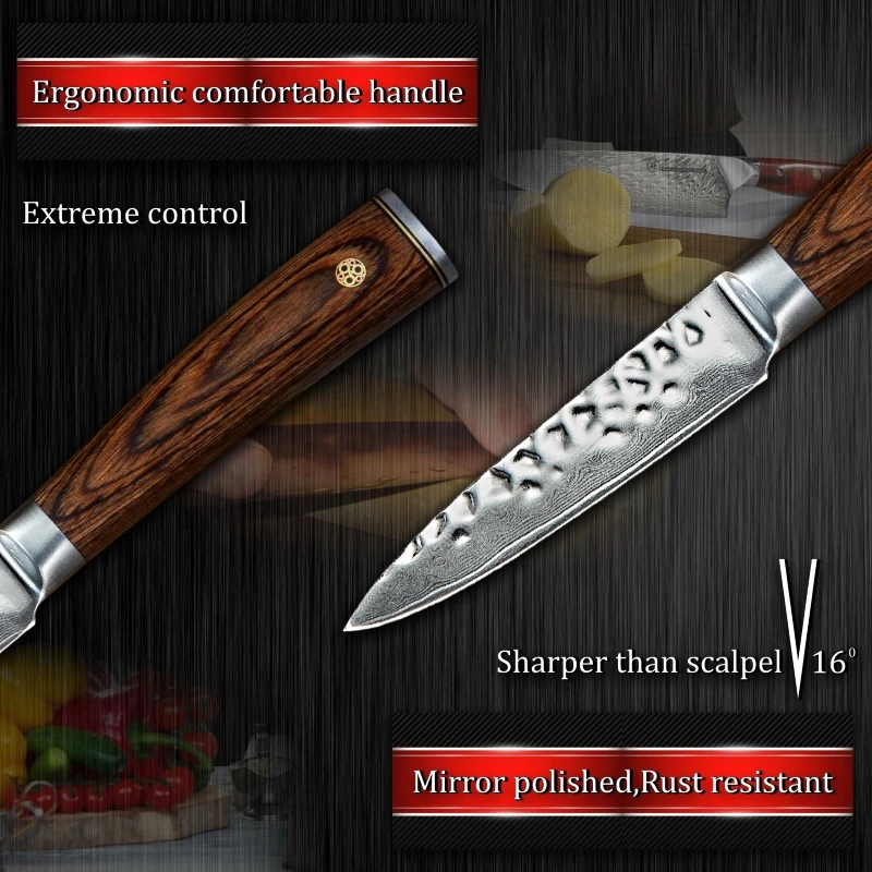 Grandsharp дамасский кухонный нож японский дамасский стальной нож vg10 кухонные ножи овощи, фрукты кухонные инструменты