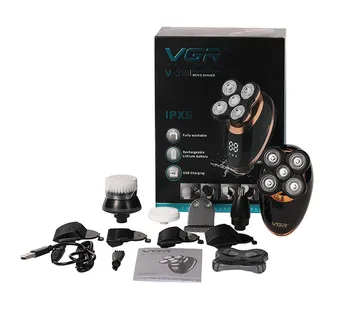 

5 in 1 4D Rechargeable Electric Shaver Five Floating Heads Razors Hair Clipper Nose Ear Hair Trimmer Men Facial Cleansing Brush