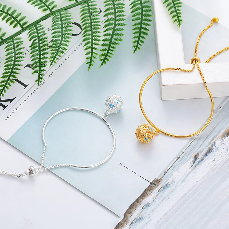 Vintage Aromatherapy Painting Bracelet Essential Oil Diffuser Perfume Bangle Jewelry Glowing Warm Color Ball Fashion Accessories