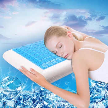 

Memory Pillow Foam Blue Cooling Orthopedic Cushion White Bed Gel Pillow for Sleeping Travel Neck Fatigue Relief Outdoor Cushion