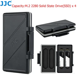 JJC – étui pour cartes M.2 2280 SSD, 4 emplacements, boîte de protection, support de rangement pour PC de bureau, ordinateur portable, disque SSD interne M.2 2280 