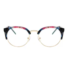 1 шт винтажные очки с прозрачными линзами, полуметаллическая оправа, пылезащитные легкие декоративные очки NIN668