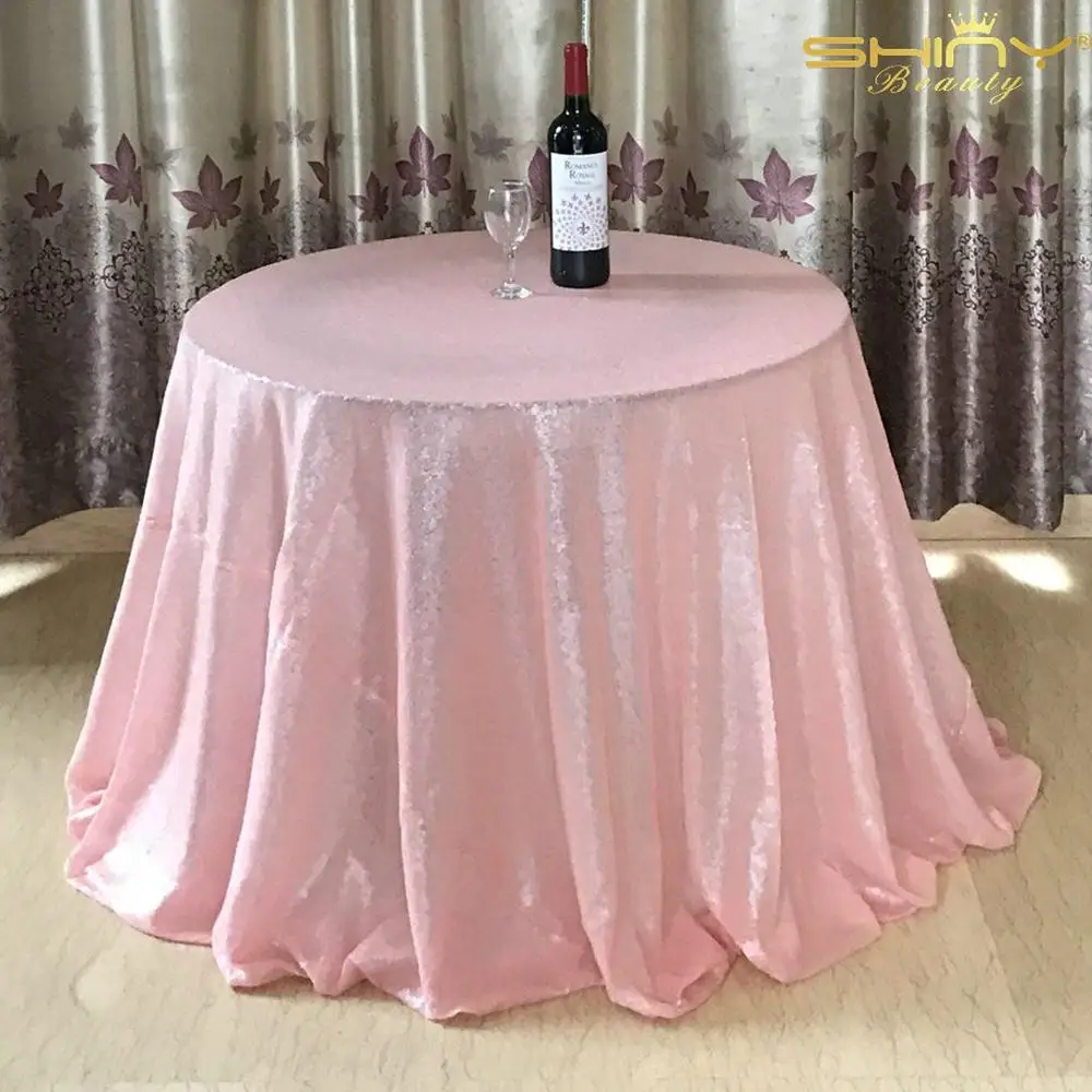 Matte Pink Tablecloth-Turquoise-60Inch с блестками, круглые блестящие скатерти, блестящая скатерть, свадебные Cover-M1017 с блестками - Цвет: Matte Pink