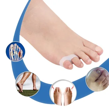 

Hot Silicone Little Toe Sub-toe Separator With Double Holes Reshaping Ectropion Aligner Orthosis Feet Care Separator