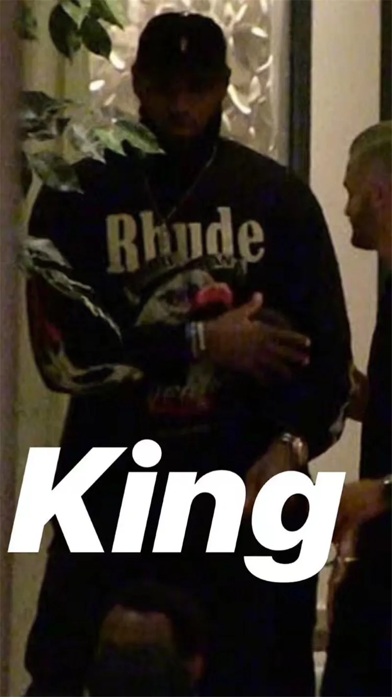 Для мужчин и женщин толстовки Rhude толстовки Legend Eagle Logo Rhude Толстовка LOSANGELS Kanye West Толстовка James уличная