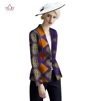 

African Womens Print Clothing Regular Dashikis For Vestidos Turn-down Collar Female Blazer Bazin Riche Cotton Coat 4xl WY2447