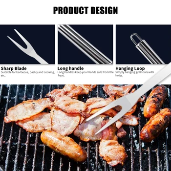 

Hot 26Pcs Stainless Steel BBQ Grill Tools Set Barbecue Pastry Utensils Set Kicthen Cooking Food Accessories Kit with Storage Ca