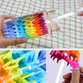 

New 1PC Silicone Brush Baby Long Handle Feeding Bottle Cleaning Brush 360 Degree Rotating Nipple Washing Tool