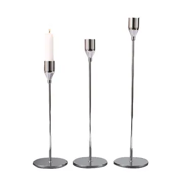 

3pcs/set Candle Holder Household Candlelight Dinner Wedding Wrought Iron Candle Holder Decoration Elegant Design