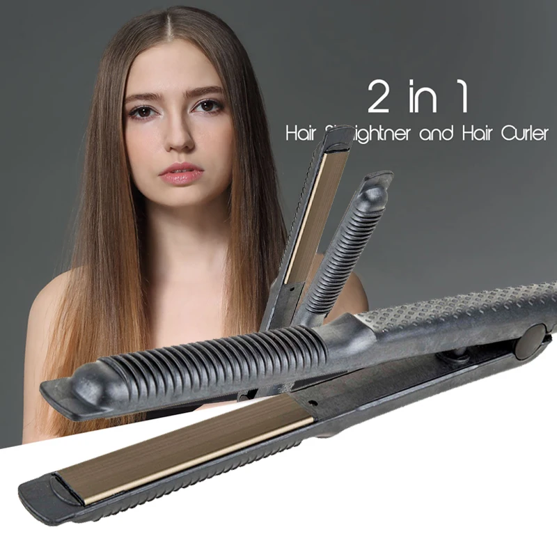 Description Picture 4 of item2 In 1 Hair Straightener Professional Straightening & Curling Irons Narrow Plates Styling Tools Fast Heating Straight Hair Tool