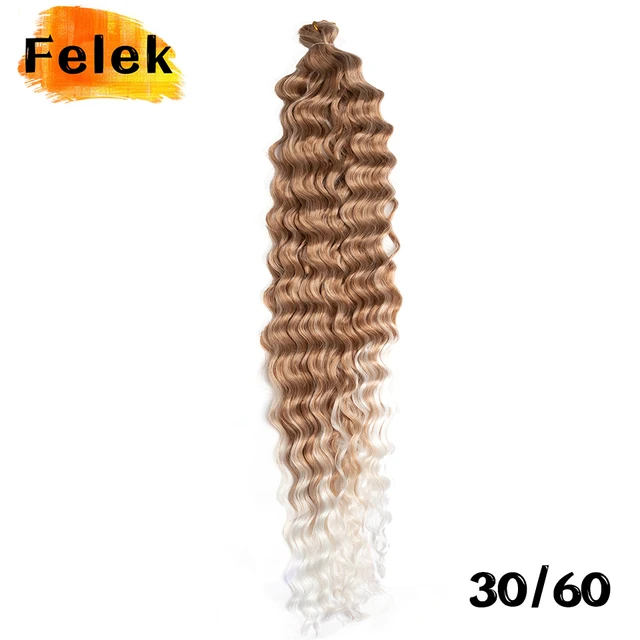 22-30inch Deep Wave Twist Crochet Hair Natural Synthetic Afro Curls Crochet Braids Ombre Braiding Hair  Extensions For Women 30-60