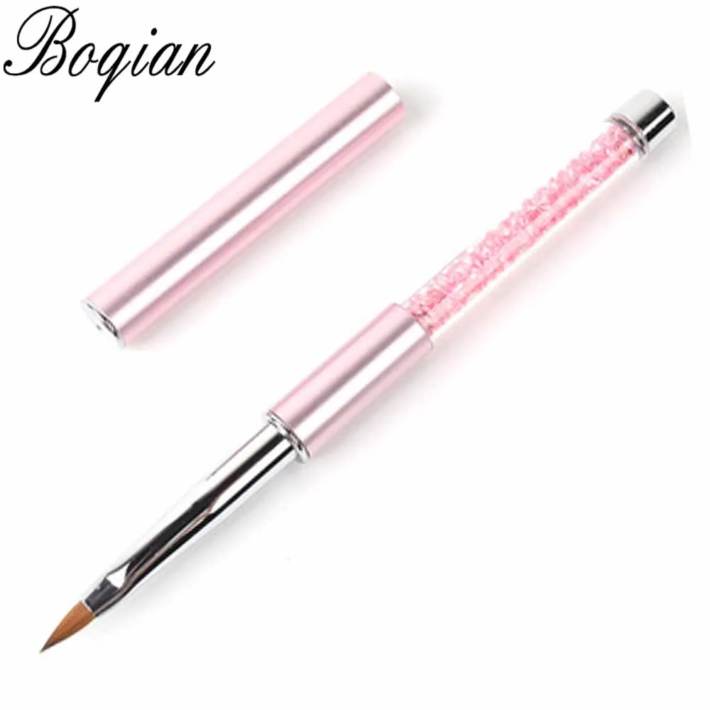 BQAN Профессиональный#2 розовая кисть для ногтей художественная акриловая чистая колинская Соболь кисть 3D Ручка для рисования кисть для рисования