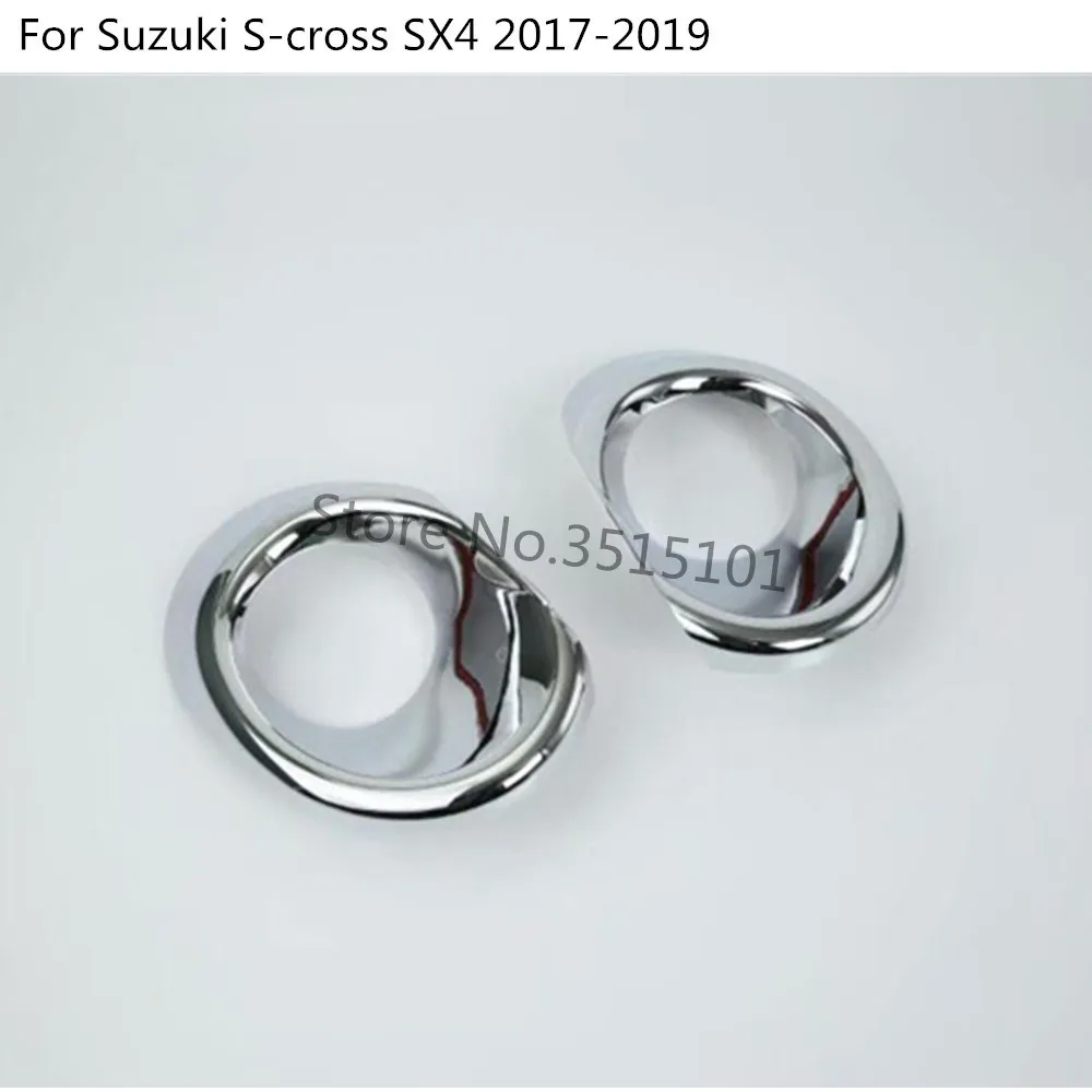 Для Suzuki S-Cross SX4 автомобильный Стайлинг передняя противотуманная фара рамка Стайлинг АБС хромированная Накладка для автомобиля часть литье 2шт