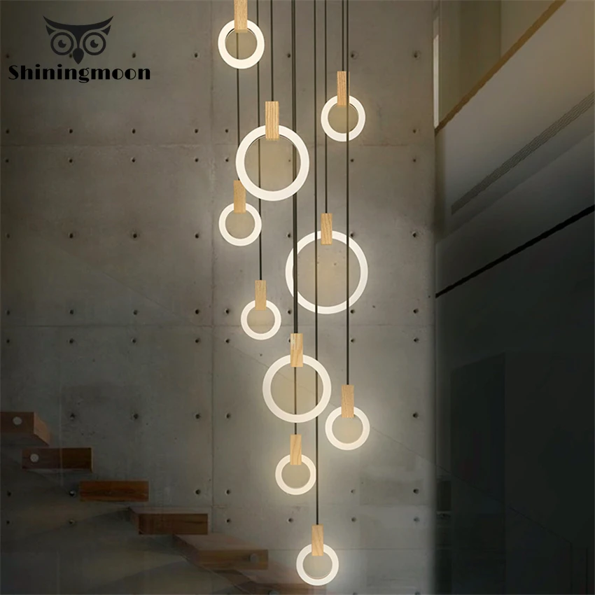 

Modern Decor LED Rings Pendant Lights Nordic Creative Loft Living Room Pendant Lamps Restaurant Kitchen Hanging Lamps Luminaire