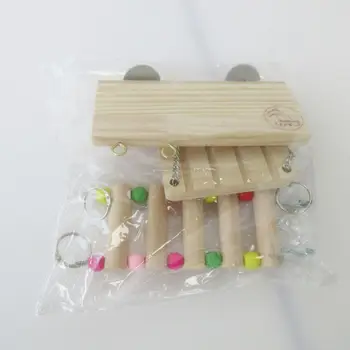 

Hamster Wood Platform with Chew Toys Chinchilla Climbing Ladder Cage Accessories 67JB