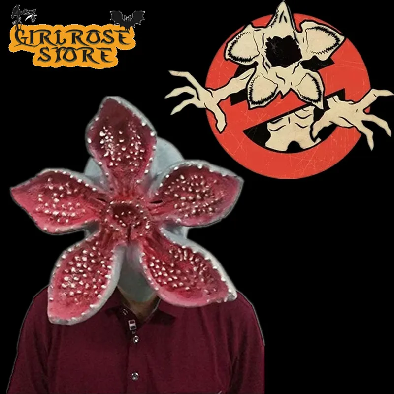 

Halloween Stranger Things Demogorgon Mask Scary Latex Biochemical Zombie Cosplay Costume Disgusting Man-eater Flower Latex Mask