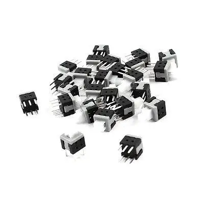 

25Pcs 6 Pin Square 5.8mmx5.8mm Self-Locking DPDT Mini Push Button Switch